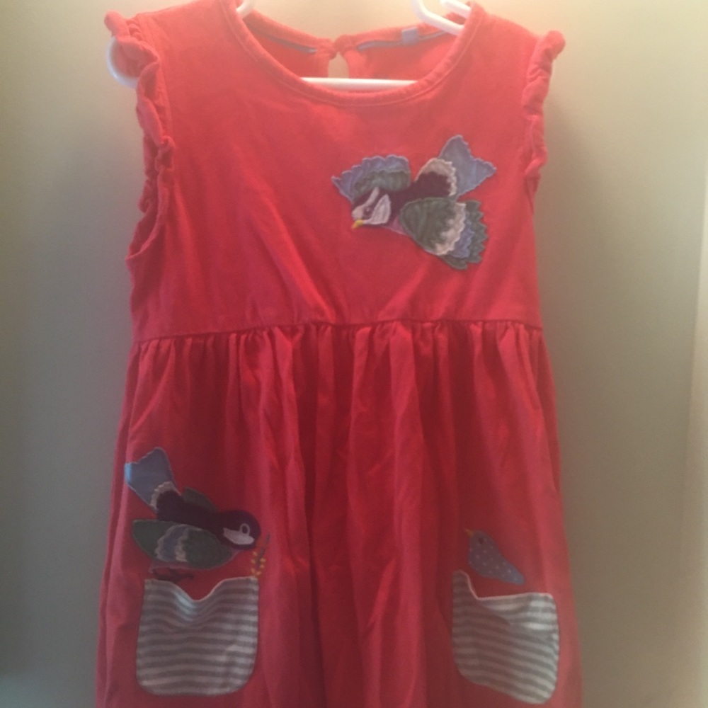 Mini boden bird dress 7-8